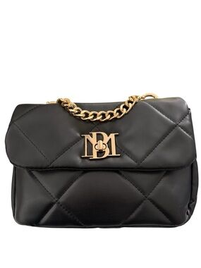 BADGLEY MISCHKA Black Diamond Quilted Vegan Leather 2-way Bag - NWT